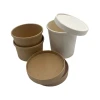 8 12 16 26 OZ Soup Cup 100%Compostable Biodegradable Kraft Paper Soup Bowl Soup Cup with Lid Natural White