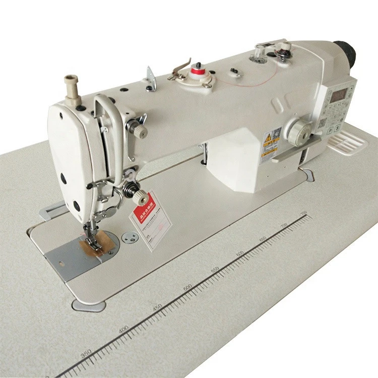 8700 Single needle direct drive lockstitch high speed industrial sewing machine for heavy duty materials.