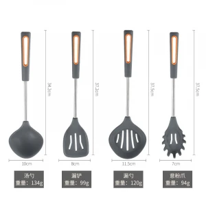 8pcs/set Silicone kitchenware silicone spatula and spoon set, small tube handle cooking silicone kitchen utensils set