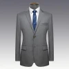 90%wool 10% cashmere one buttons Lapel grey stripes made to measure suits
