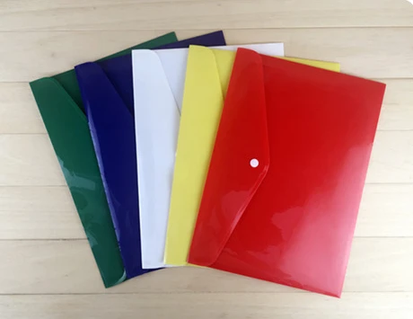 A4 Waterproof Document Envelope Folder Plastic Wallets With Snap Button Closure
