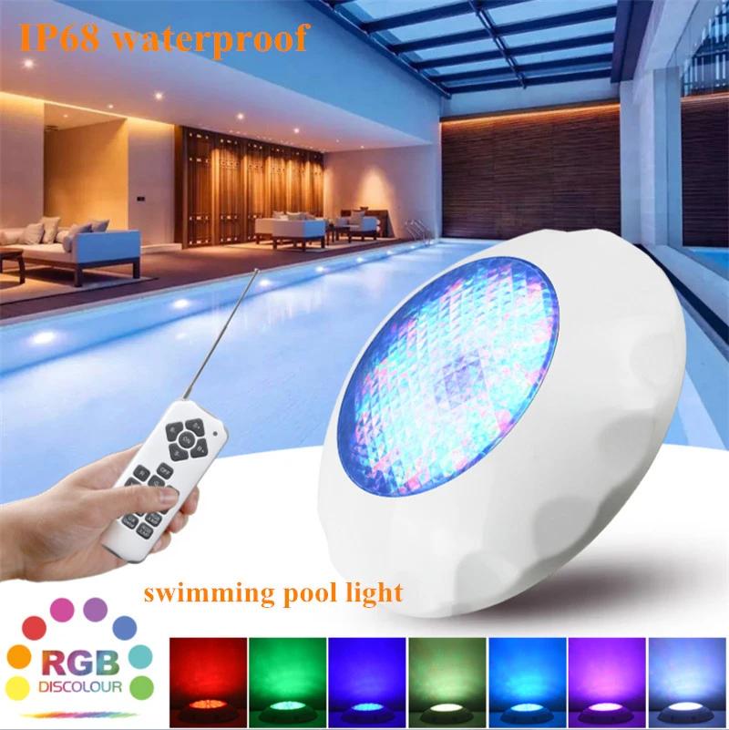ABS LED Pool Light 18w 24w  IP68 Waterproof Lighting Underwater Lamps AC12V Wall Mounted led lamp Submersible RGB Light