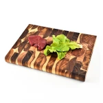 Acacia good quality wood cutting board with juice groove and grip