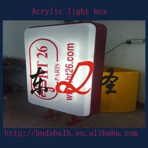 Acrylic advertising indoor and outdoor free standing light boxes