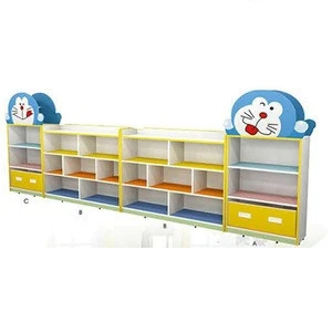 Adult wood office cabinet with drawers Adorable children book shelf lovely cartoon patterns adjustable school furniture