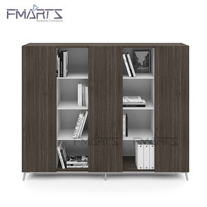 Aesthetic Appearance Wooden Bookcase Metal File Cabinet