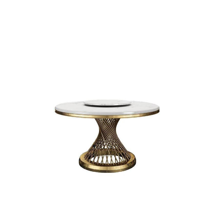 AliGan round marble dining table Nordic luxury Modern and simple small apartment home table Chair combination