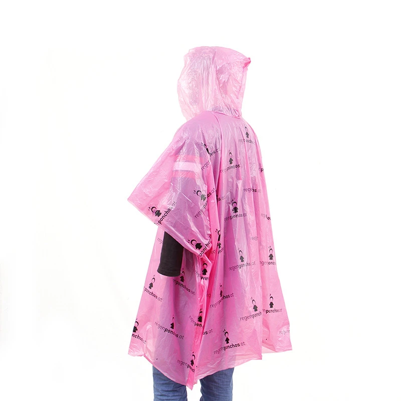 all over printing PE disposable emergency rain poncho