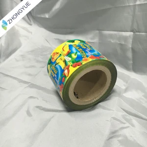 Aluminum foil food packaging film/plastic printed laminated packing film roll for snack