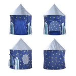Amazon Hot Selling Kids Tent Durable Rocket Ship Kids Tent for Girls and Boys Playhouse Play Tent Indoor Outdoor Toys