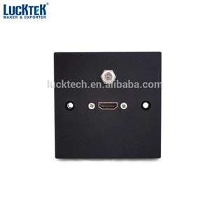 and F-Type Satellite Wall Plate. 4K2K UHD, Single Gang Black Faceplate