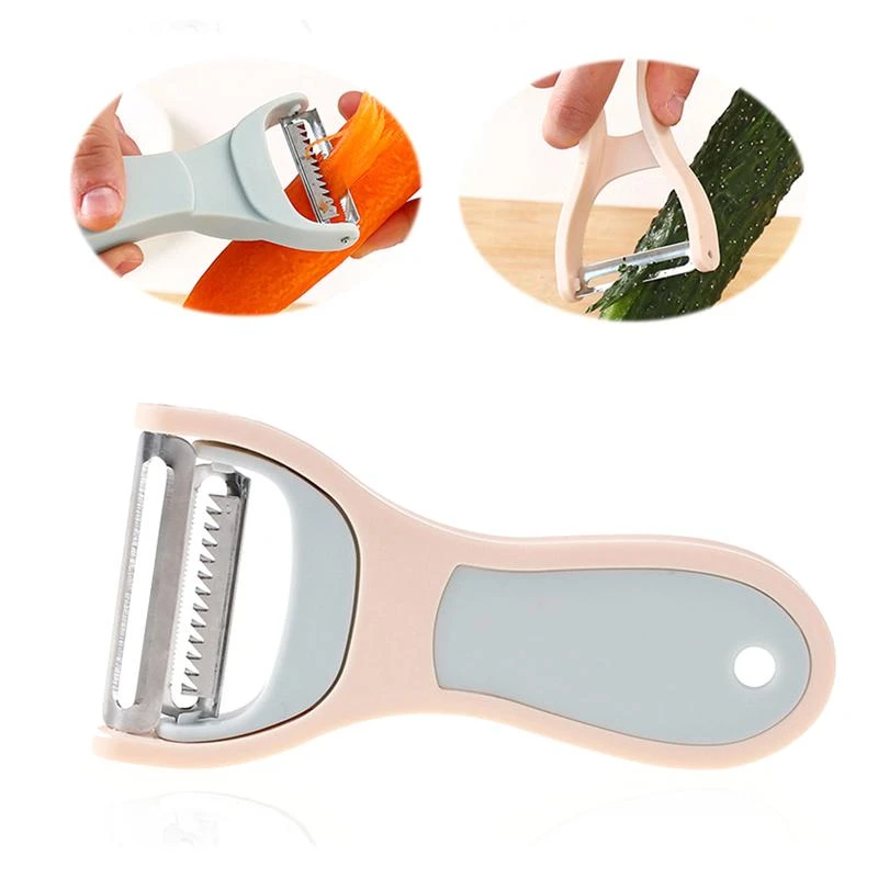 and fashionable multifunctional two in one stainless steel potato fruit grater household fruit peeler kitchen tool