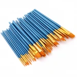 Art Drawing Supplies 50 PCS Multiple Mediums Nylon Hair Artist Paint Brushes Set for Watercolor Gouache Oil Painting
