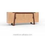 Ash Wood Furniture File Cabinet with Super Fiber Leather