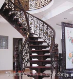 Australian indoor curved wood stairs Indoor single stringer wood staircase Used indoor solid wood treads stair L-117