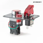 AUTOFAB - 12v Racing Sport Car Boat Engine Start Push Button 2in1 Toggle Ignition Switch Panel Black AF-RSK3011