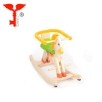 Baby Horse Solid Wood Child Carousel Toys Gift Wooden Rocking Chair Kid Riding Wooden Rocking Horse Toy