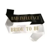 bachelorette party bridal party wedding hen party white black  gold bride to be sashes