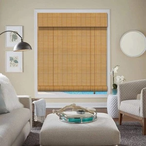 Bamboo Window Blinds Light Filtering Roll Up Blinds with Valance