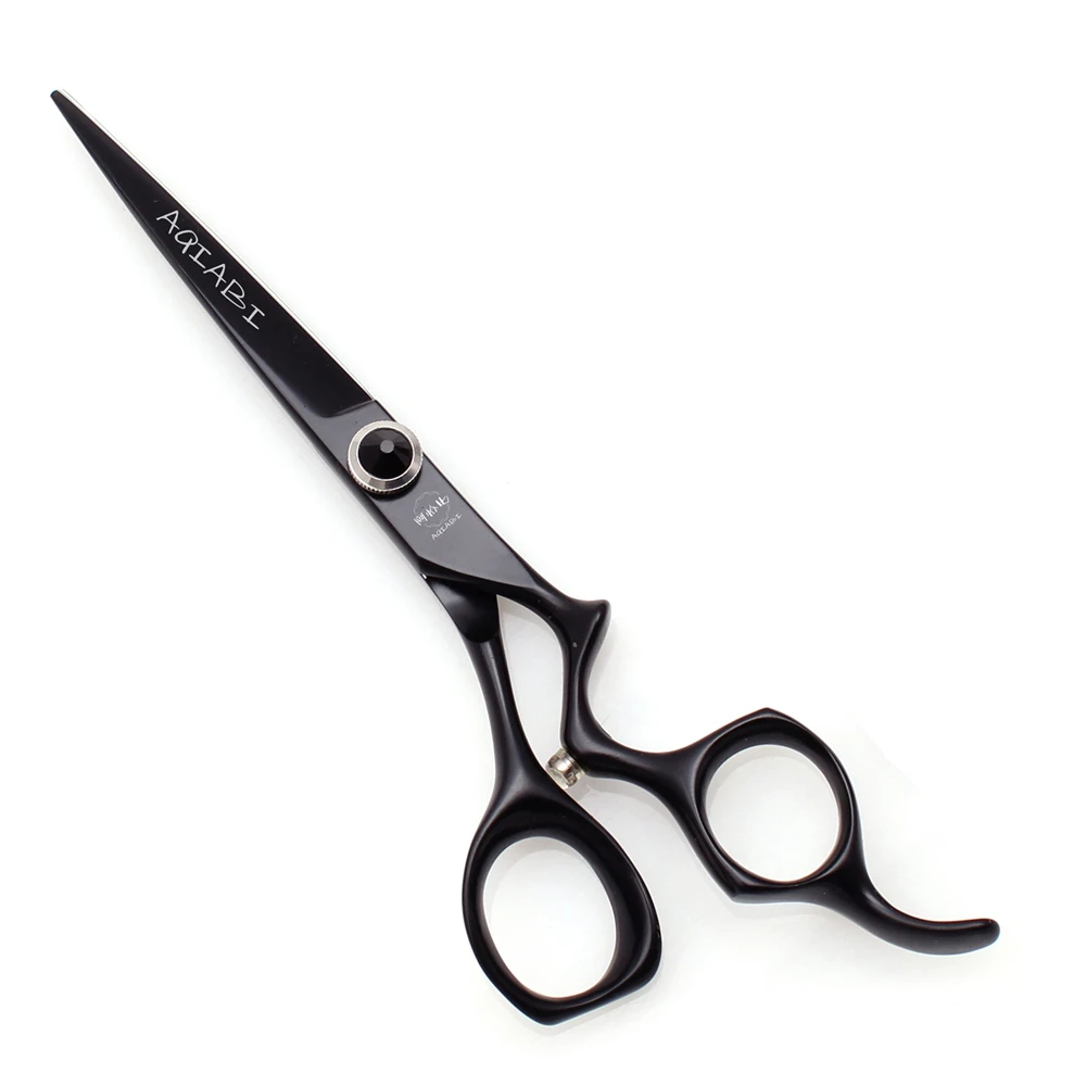 Barber Scissors 5.5 6" AQIABI JP Steel Hair Cutting Scissors Thinning Shears Hairdresser Scissors Black A9016