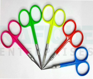 Best Quality Japanese Stainless Steel Fine Point Manicure Nail Scissors / Neon Color Cuticle Scissors / Arrow Point Scissors PK