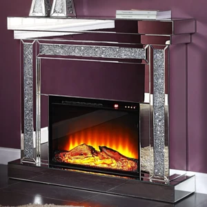 best selling electric insert crystal mirrored fireplace