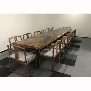 Big size 14 seater meeting table solid walnut wood boardroom table