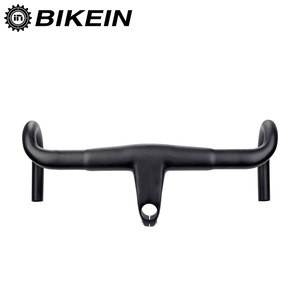 BIKEIN Lite Full UD Carbon Integrated Road Bike Handlebar Cycling Bicycle Drop Bar With Stem 28.6mm Matte Black Ultralight 337g