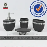 Black Matt Acrylic Diamond Ceramic Mosaic Bathroom Accessories