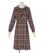 Blanket Plaid Scarf  Bow Tie Dress