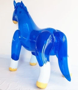 Blue PVC Inflatable Horse Toys for Kids