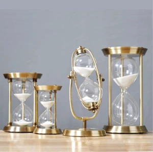 Brass Unique Wholesale Decorative Glass Big Souvenir Antique Souvenir Custom Hourglass Sand Timer