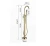 Brushed Gold Freestanding Faucets Floor Mount Bathtub Faucet With Handheld Shower