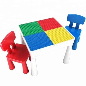 Building Blocks Foldable Desk Multi-function Table compatible Figures Baseplate Big Small particles Educational Block Toys Gifts