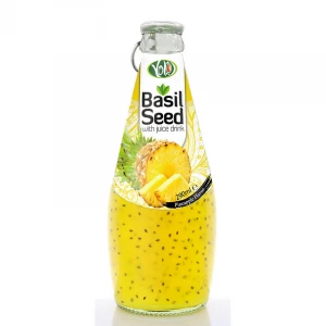 Bulk Gluten free 290ml Glass Bottle Basil Seed Drink with Passion Fruit Juice by Beverage Wholesale Cheap Price