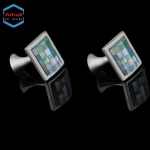 bulk high quality custom logo Abalone shell marble big cufflinks
