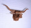 Bull Head Wood Crafts Wall Hanging Home Store Hotel Cafe Decoration DIY Puzzle Assembled Animal Head Ornament Wall Decor