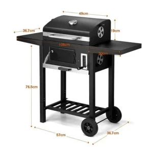 Camping Outdoor BBQ Charcoal Grill Garden Heavy Duty BBQ Trolley American Smoke grill