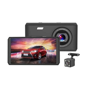 Car Dvr Parking Monitor Wide Angle 4.5Inch Touch Screen 1080P Full Hd Small Black Box Front And Rear Car Dashboard Camera