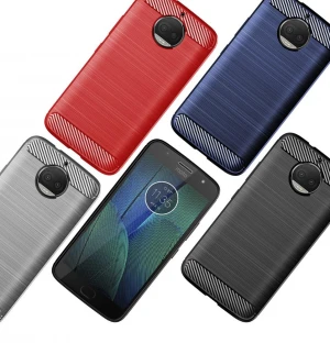 Carbon Fiber Shockproof Soft TPU Back Cover mobile Phone Case For Moto G5S Plus