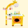Cartoon Animal Wooden Giraffe Kitchen Cook Pretend Toy