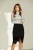 Import Casual style wholesale knee length button front asymmetric split pencil skirt with high waisted from China