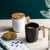 Import Ceramic Black Matte Mug Modern With Wooden Handle And Lid Luxury Gift Box Set Pottery Mug Couple Mugs Ceramic Coffee Drinking from China