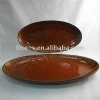 Ceramic dish and plate with double glaze, meat plate, dinnerware