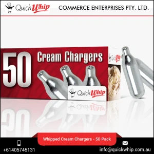 Certified Pure Culinary Grade 8g Nitrous Oxide N2O Whipped Cream Chargers in Pack of 50