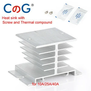 CG Aluminum Heat Sink Single Phase 10A 25A 40A 60A 80A 100A 120A 200A 1 Phase Radiator For SSR-10DA 25DA 40DA Solid State Relay