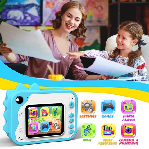 Cheap Children Photo With Printer Camera with 2.4 IPS LCD 1080P Video Kids Camera Instant Print