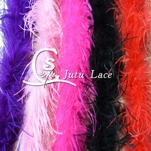 Chic girls bed decoration ostrich puff feather accessories, soft wedding stage accessories ribbon