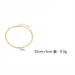Chic Simple 18K Gold Plated Thick Curb Chain Choker Necklace Adjustable Stainless Steel Clavicle Chain Necklace for Women