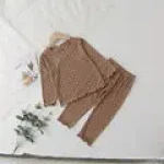Childrens long sleeve cotton nightgown women baby two-piece leisure home set girls spring and autumn pullover underwear thin